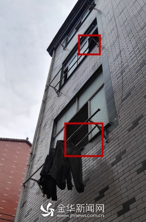 大約一個月前發生的墜樓事件,二三樓晾衣架變形